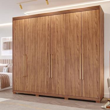 Imagem de Guarda-Roupa Casal 6 Portas com Espelho Interno Giratório 235cm 100% MDF Turim Espresso Móveis