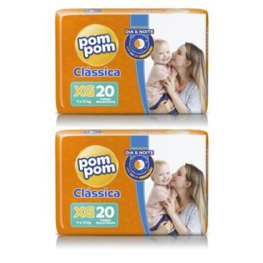 Imagem de KIT 2 Fraldas Pom Pom Clássica Jumbo Todos os Tamanhos, XG - 20 UND