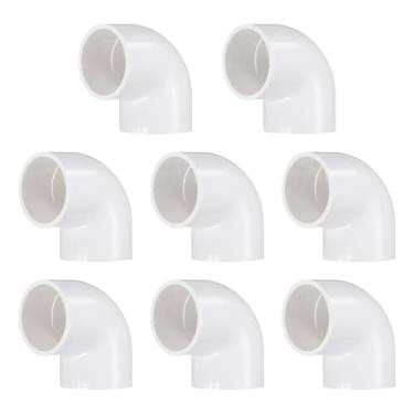Imagem de HARFINGTON 8 peças de encaixes de tubulação de cotovelo de 90 graus 1 1/10.2 cm 2 vias PVC grau móveis conectores canto ângulo cotovelo saída lateral para esgoto encanamento tubo de drenagem