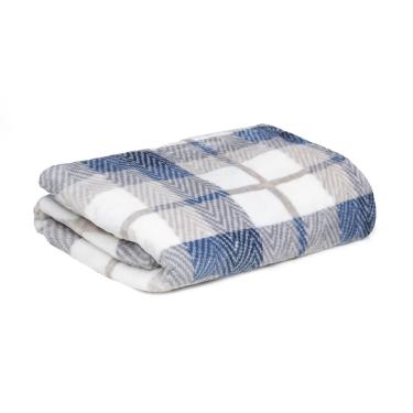 Imagem de Manta Flannel Capri Xadrez Cinza Casal Toque Soft Jolitex