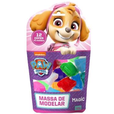 Imagem de Massa De Modelar 12 Cores 2 Moldes Patrulha Canina Rosa