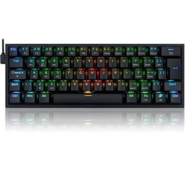 Imagem de Teclado Gamer Sem Fio Redragon Fizz Pro RGB Mecânico Switch Blue Bluet