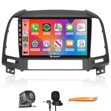 Imagem de Kunfine Car CarPlay Android Navegação Automática Rádio GPS Estéreo Câmera Reversa Tela IPS Touchscreen Tablet Pad Media Player para Hyundai Santa Fe 2006-2012, se Aplicável Quad Core 2G + 64G