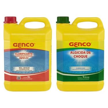 Imagem de Kit Clarificante Genfloc 5L e Algicida Choque 5L Genco