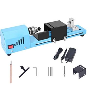 Imagem de Torno de madeira mini torno 150 W polidor de contas DC 12-24 V torno de mesa para artesanato DIY trabalhos de metal, pequeno torno