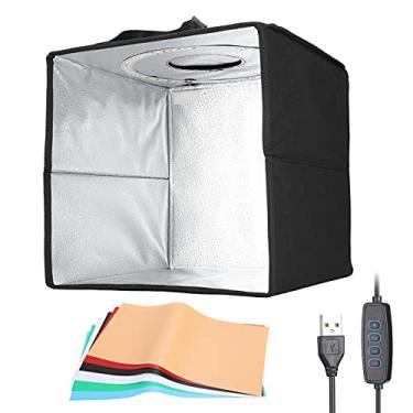 Imagem de Vomeko Mini Photo Studio Light Box,Photo Studio Foldable Portable S hooting Tent Box, Professional Photo Studio Booth Photobox,with 6 Colors Backdrops LED Lights