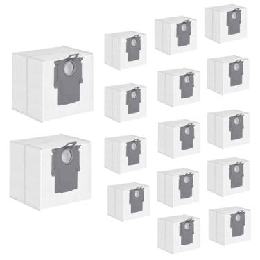 Imagem de Pacote com 16 sacos de pó para Roborock S8+, S8 Pro Ultra, Q7 +/Max+/Max, Q5 +/Max+/Pro+, Q8 Max+, S7 Pro/MaxV/Max Ultra Robot Vacuum, saco de vácuo descartável de grande capacidade