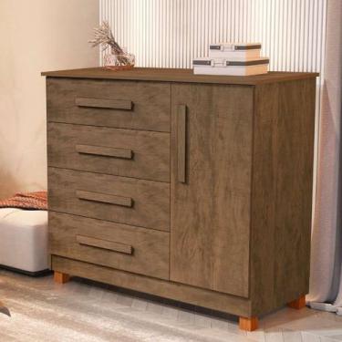 Imagem de Cômoda Gaveteiro Organizadora com 4 Gavetas Sapateira 100% MDF Reforça