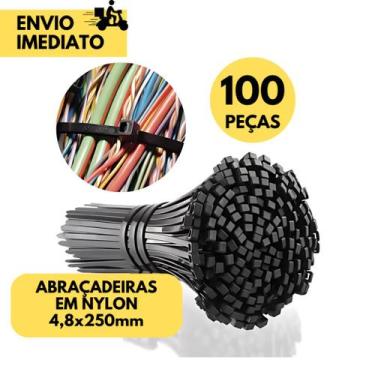 Imagem de Abraçadeira de Nylon Resistente Excelente Qualidade Pacote c/ 100 UNid