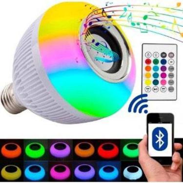 Imagem de Lâmpada Bluetooth Led Caixa De Som Com Controle 12W