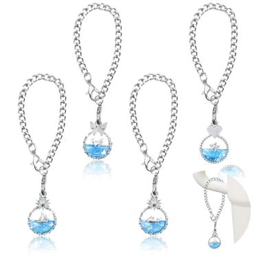 Imagem de DLDXGXNR Berloques para Stanley Cup Accessories Tumbler Handle Charm Cute Water Bottle Charms Glitter Pingente de Identificação Personalizada (Mar)