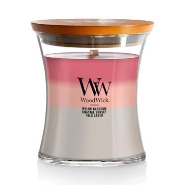 Imagem de WoodWick Vela de ampulheta média Shoreline Trilogy Perfume 275 g Crackles enquanto queima mistura de soja premium perfeita para presentear