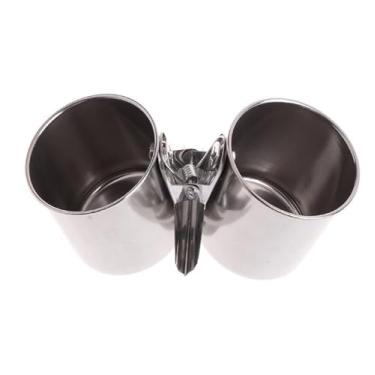 Imagem de NewLuyer Alimentador de água para pássaros, tigela de comida para copos de gaiola, poleiros, papagaio, de aço inoxidável, com braçadeira, brinquedos para pássaros pequenos, arara conure cinza africana