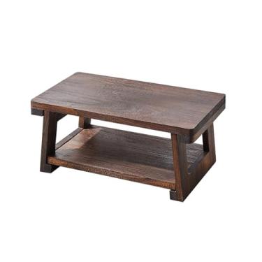 Imagem de Mesa de Centro Mesa de meditação japonesa e suporte para santuário - Mesa dobrável Chabudai Tatami Puja - Mesa baixa de chá para sentar no chão - Madeira leve de Paulownia Mesa de Chá(Pequeno)