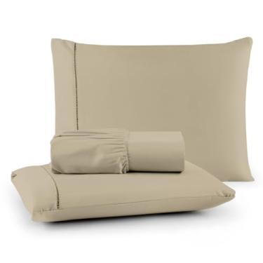 Imagem de Roupa de Cama Lençol Queen 200 Fios Algodão 3 Peças em Ponto Palito Anti-Pilling com Toque Suave Premium