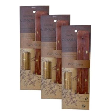 Imagem de Kit com 3 Incensos Naturais e Artesanais Vareta Ouro Censer Palo Santo Saint