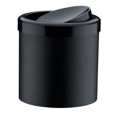 Imagem de Lixeira Cozinha Banheiro Basculante 5L Preta Plastico 1216