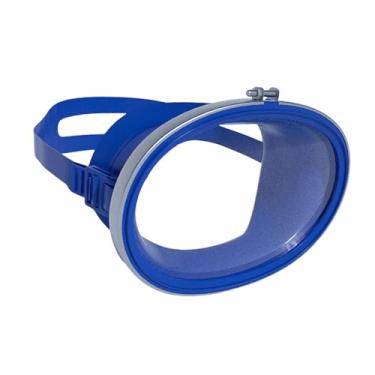 Imagem de Colaxi Óculos de mergulho máscara de natação antiembaçante portátil grande angular óculos subaquáticos formato oval, Estrutura de aço Azul