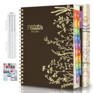 Imagem de hi!SCI Agenda escolar semanal mensal acadêmica de junho de 2025 a dezembro de 2026, calendário de 19 meses, livro de planejamento de 25 a 26 com abas coloridas, 21,6 cm x 28 cm, organizador