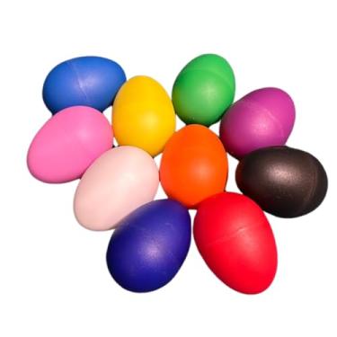 Imagem de 10 Ganzás Ovinhos Coloridos De Percussão Instrumento Musical