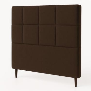 Imagem de Cabeceira Cama Box Casal 140cm Elena Estofada - Divani, Marrom
