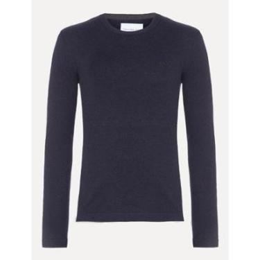Imagem de Suéter Calvin Klein Jeans Masculino Tricot Gola Careca com Logo Marinho-Masculino
