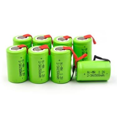 Imagem de elxjarcell Bateria Ni-Mh De 2/3 A, 1,2 V, 1500 Mah, Com Abas Reposição Para Dispositivos Controlados Por Rádio, Ferramentas E Brinquedos Elétricos, Ciclomotores, Medidores, Dois Rádios, Automóveis H