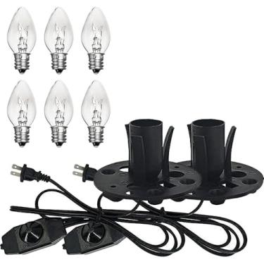 Imagem de Tiqian Cabo De Lâmpada Sal Do Himalaia, Com Dimmer, Natal, Controle E Conjunto Base, 1,5 M, E12 Para Lâmpadas Seis 15 W Grátis (2)