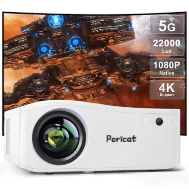 Imagem de Projetor Pericat com WiFi 5G, Bluetooth, 4K e 22000 Lumens - Tela de a