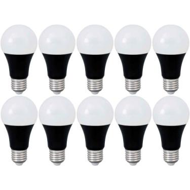 Imagem de Kit 10 lampada led bulbo a60 9w luz negra ultravioleta e27 kian