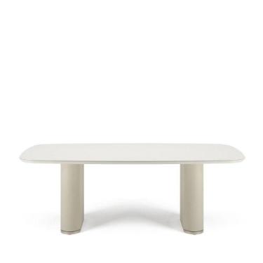 Imagem de Mesa de Jantar Retangular c/ Vidro para 8 Lugares Lintz 219 cm - Off W