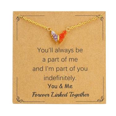 Imagem de SOPIFY Colar feminino com pedra do mês de nascimento de borboleta, dourado, delicado para mãe, filha, irmã, avó, neta, amigas, melhores presentes de pedra do mês de nascimento, Adjustable, Cobre, Sem