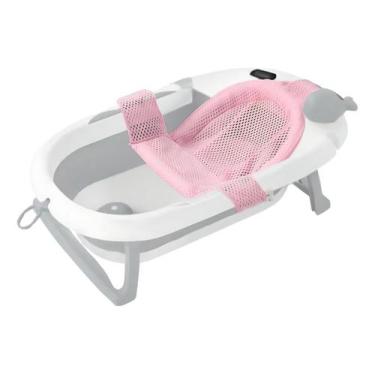 Imagem de Banheira Para Bebê Com Rede Segura E Ergonômica Inclusa - Tibaby, Rosa
