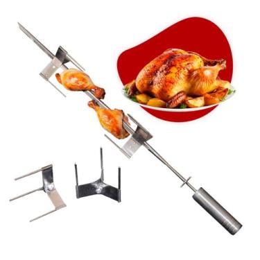 Imagem de Espeto de Garras Giratório Inox para Frango Issi Grill Qualidade Premi