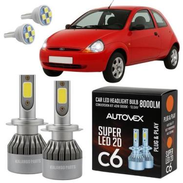 Imagem de Ford Ka 1997 A 2007 Lâmpada Farol Baixo LED H7 Automotiva - Autovex