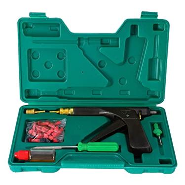 Imagem de VideoPUP Kit de ferramentas de reparo de pneu sem câmara de ar para carro com plugue de cogumelo, plugues de inserção, pistola de plugue de pneu, faca de cone longo, placa de desenho animado, lubrificante de bocais
