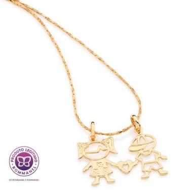 Imagem de Presente Para Mãe Casal De Filhos Rommanel Colar Com Pingente Banhado 