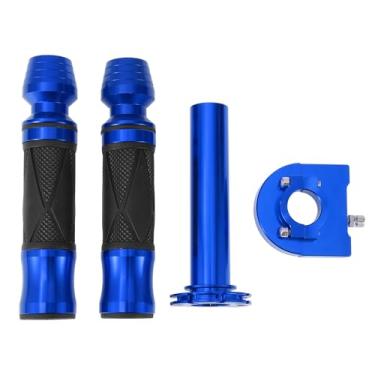Imagem de A ABSOPRO Kit de capa de manoplas para motocicleta, 22 mm, 15/40.6 cm, 24 mm, antiderrapante, liga de alumínio, guidão para motocicleta, scooter, bicicleta, quadriciclo, azul, 1 conjunto