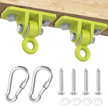 Imagem de BETOOLL Swing Hangers Heavy Duty Porch Swing Hanging Kit for Ceiling Mounts Playground Tree Swing Hanger Indoor Outdoor Swingset Hardware Brackets Hooks 2400lb Yoga Hammock Accessories Yellow 2PCS