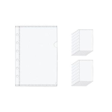 Imagem de NatSumeBasics 12 peças de envelopes de dinheiro sem zipless A7 bolsos para fichários Frost PP insere protetores de folha para 6 fichários acessórios organizadores (A7)