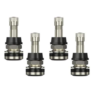 Imagem de deemars 4 peças TR-416 hastes de válvula de metal montagem externa, hastes de válvula de metal para furos de aro de 0,453 e 0,625 polegadas de comprimento