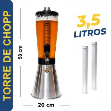 Imagem de Torre De Chopp Beer 3.5L C/ 2 Barra Gelante Giratória 360 - BEER CHOPP