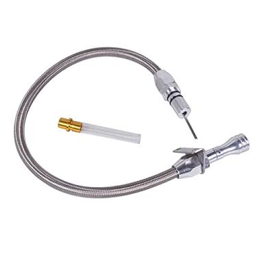 Imagem de CIADAZ Transmissão vareta inoxidável trançado firewall vareta flexível TH350 TH-400 700R4 Tranny SBC BBC Trans substituição para Chevy GM