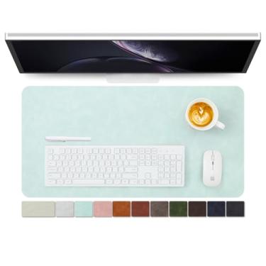 Imagem de Tapete de mesa de couro envelhecido - Almofada de mesa de poliuretano antiderrapante para escritório e casa - Organização de mesa e acessórios - Ideal para mouse pad grande e tapetes de mesa em cima