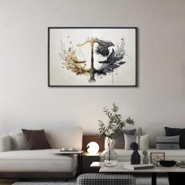 Imagem de Quadro Decorativo Temático Direito com 1 Tela para Escritório Hall Lav