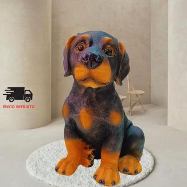 Imagem de Cachorro Rottweiler de Gesso cofre ou Cofrinho de Labrador. Escolha o 