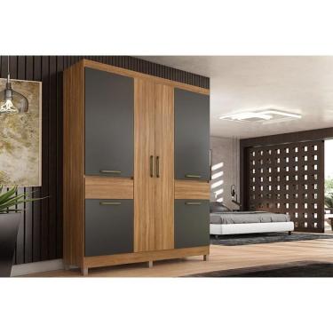 Imagem de Guarda Roupa 6 Portas e 2 Gavetas Mauá Amendola/Grafito Prime TX - Demóbile