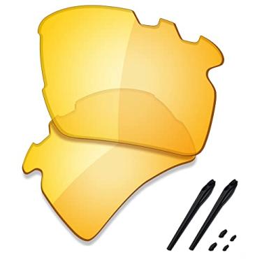 Imagem de SAUCER Lentes de reposição premium e kits de borracha para óculos de sol Oakley Flak 2.0 XL ventilados OO9188 High Defense - HD amarelo