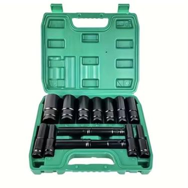 Imagem de FINYQBET Jogo Soquete Longo Sextavado Impacto 1/2” 8 a 32mm 15 Peças - Aço de alto carbono para Carros, Motos e DIY, soquetes profundos, 6 pontos, Inclui Caixa