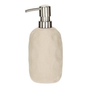 Imagem de Dispenser Porta Sabonete Líquido Em Cerâmica Cinza Design Rústico Sofi